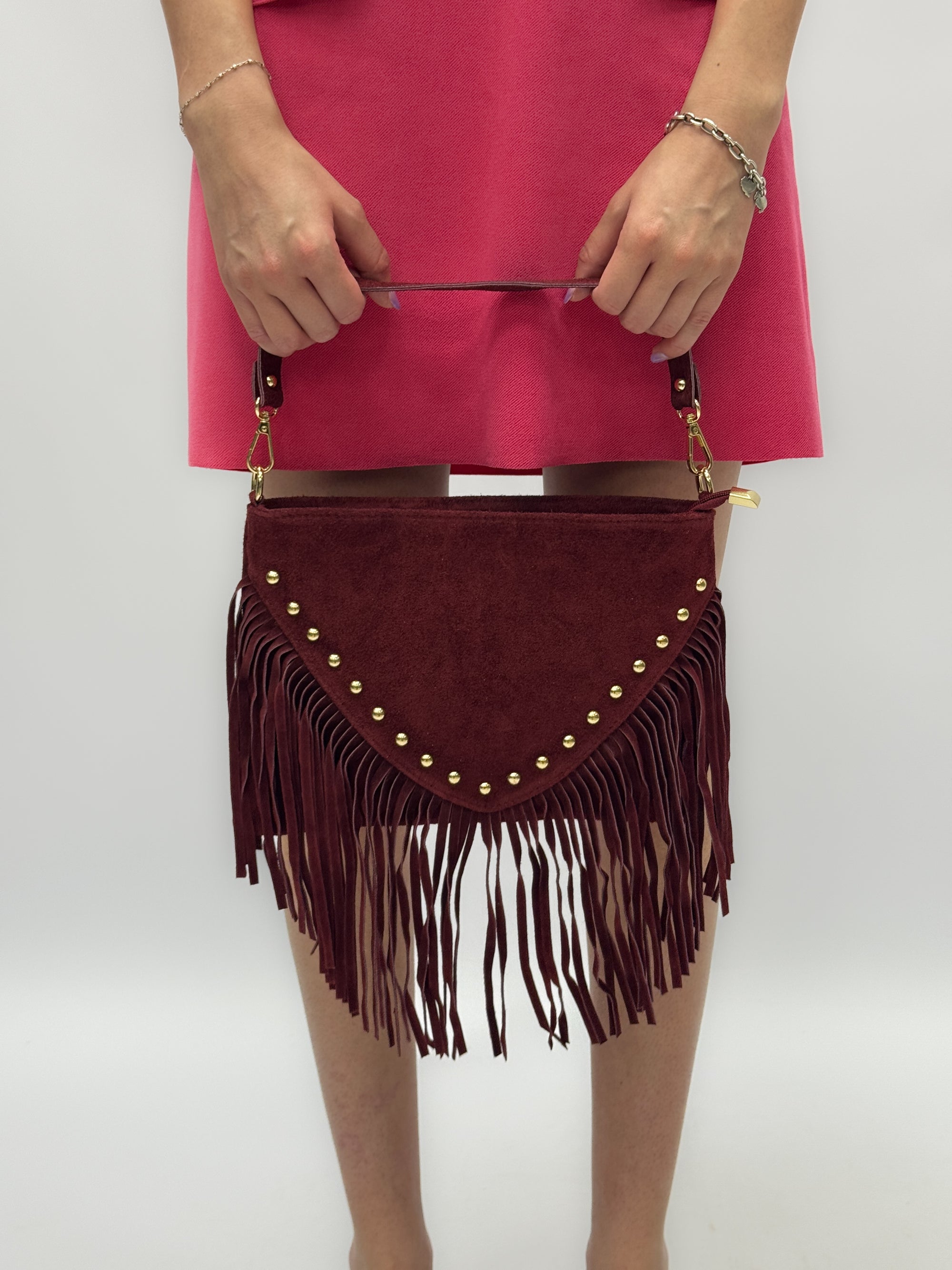 Borsa in vera pelle scamosciata - Made in Italy