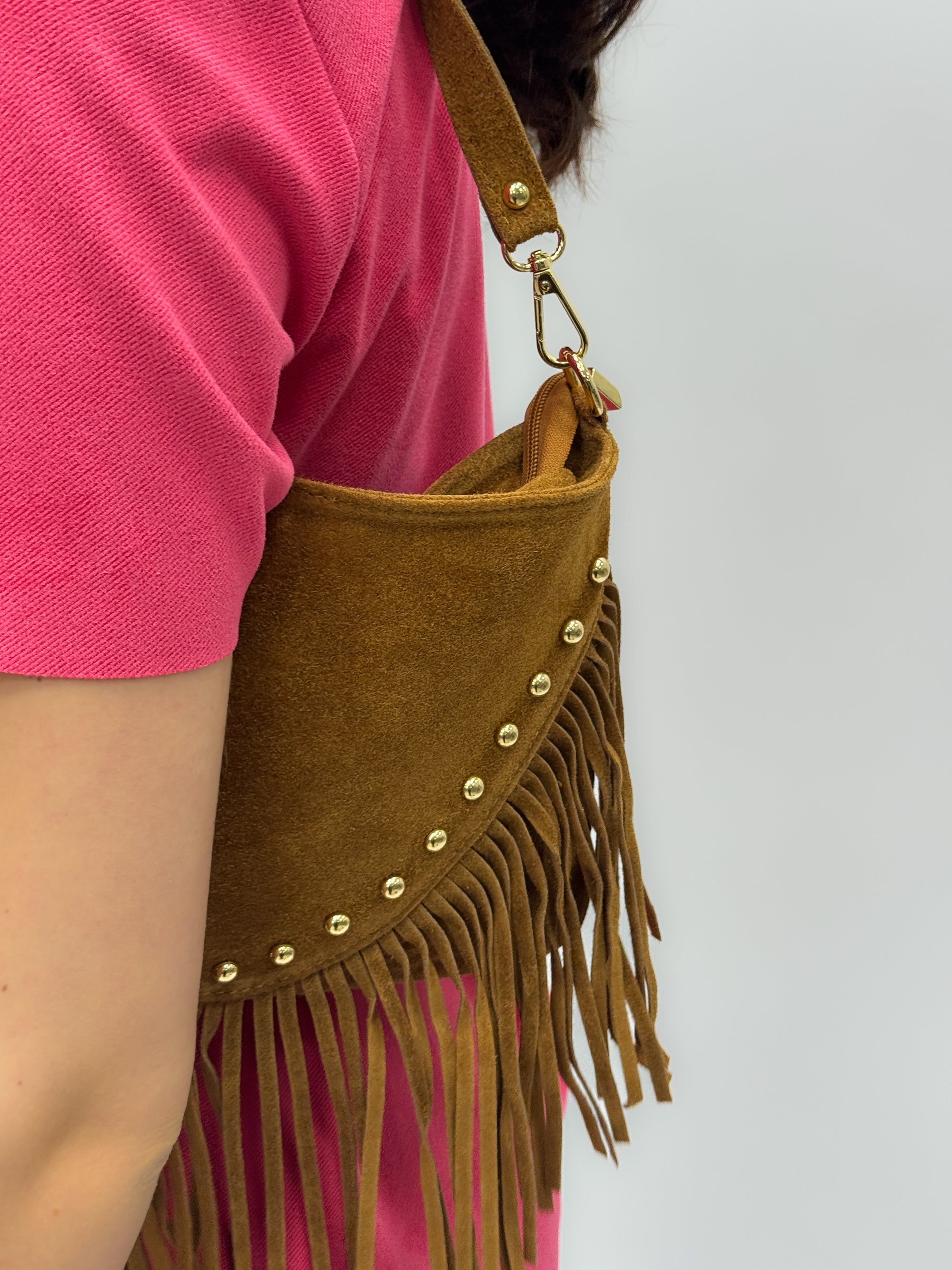 Borsa in vera pelle scamosciata - Made in Italy
