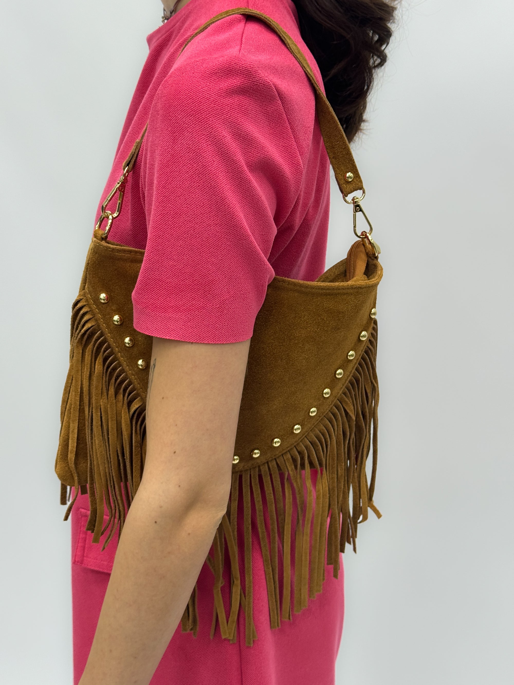 Borsa in vera pelle scamosciata - Made in Italy