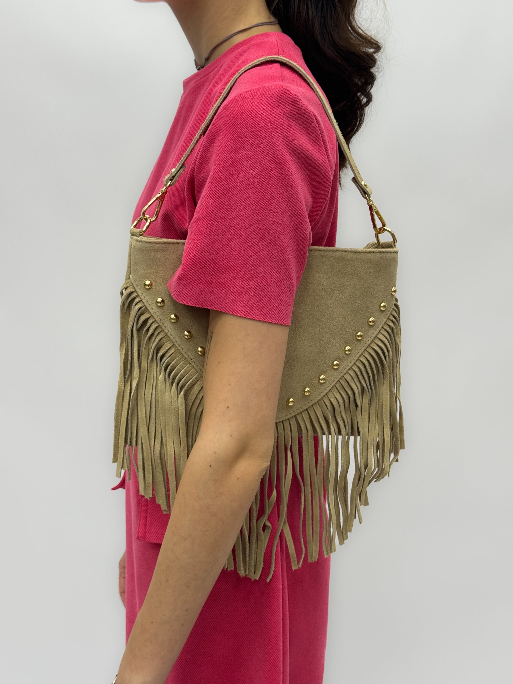 Borsa in vera pelle scamosciata - Made in Italy