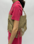 Borsa in vera pelle scamosciata - Made in Italy