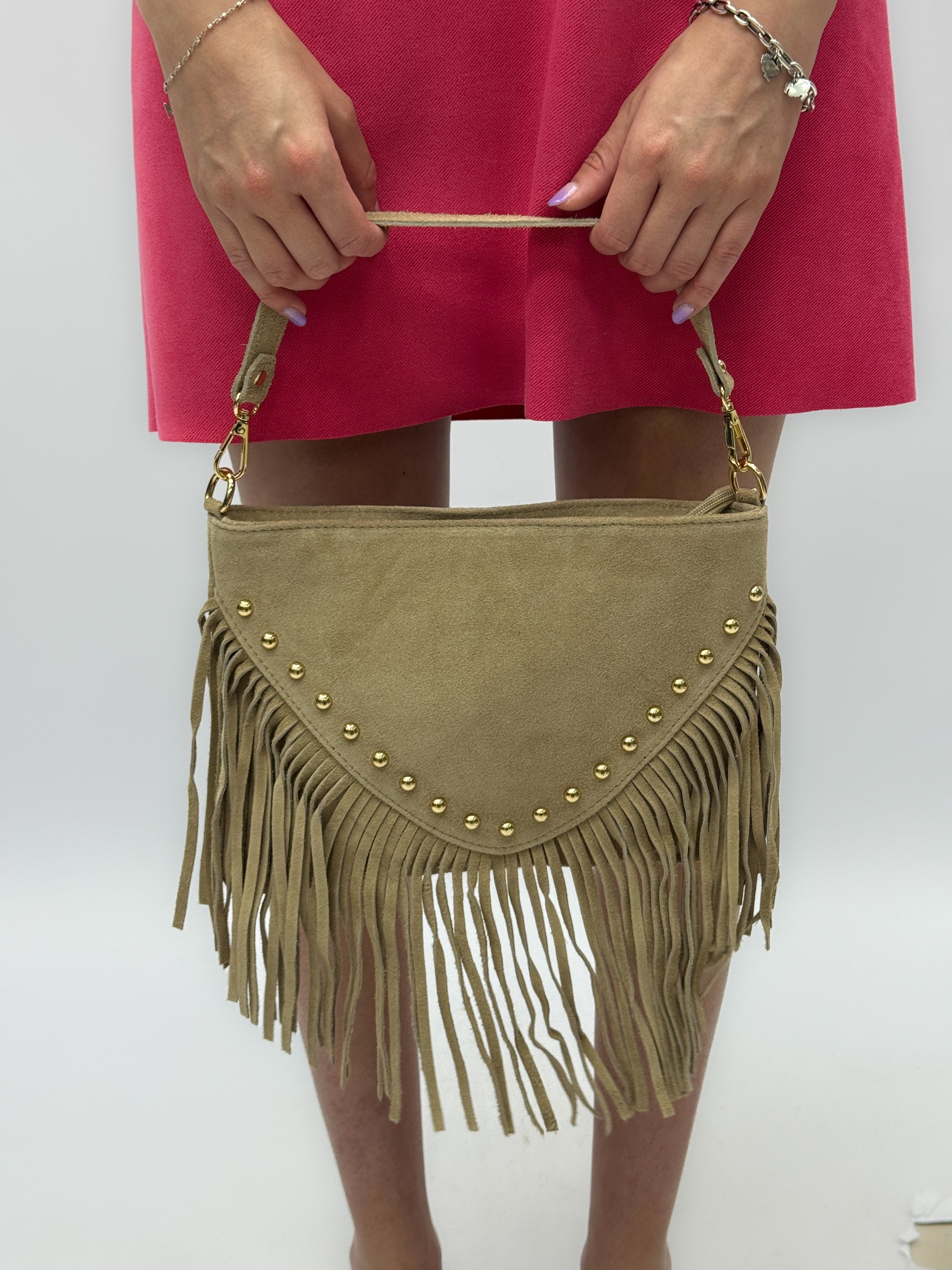 Borsa in vera pelle scamosciata - Made in Italy