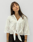 Camicia Bianca in Sangallo con Nodo