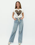 Jeans wide leg con coulisse in vita