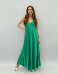 Abito lungo satin con spalline
