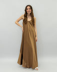 Abito lungo satin con spalline