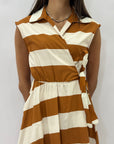 Abito Midi in Cotone a Righe