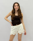 Shorts uncinetto con ricami