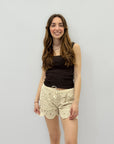 Shorts uncinetto con ricami