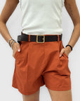 Pantaloncini in 100% Cotone con Pinces