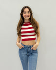 Canotta crop a righe