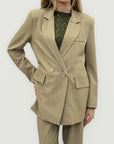 Completo Donna Gessato Blazer Doppiopetto e Pantalone