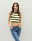Canotta crop a righe