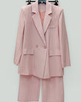 Completo Donna Gessato Blazer Doppiopetto e Pantalone