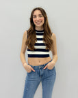Canotta crop a righe