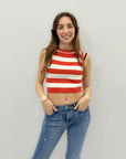 Canotta crop a righe