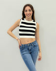 Canotta crop a righe