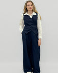 Completo con Gilet Incrociato e Pantalone Palazzo