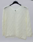 Cardigan in maglia traforata rombi con chiusura