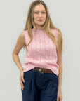 Gilet in Maglia Intrecciata con Taglio Moderno