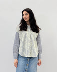 Camicia a righe con dettagli pizzo