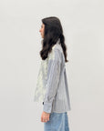 Camicia a righe con dettagli pizzo