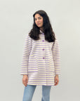 Giacca a righe in neoprene con cappuccio