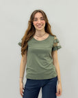 T-shirt con maniche trasparenti