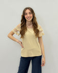 T-shirt con maniche trasparenti