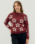 Maglione misto lana con motivo a stelle