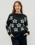 Maglione misto lana con motivo a stelle