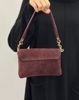 Borsa in Vera Pelle Scamosciata con Tracolla – Made in Italy