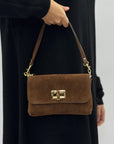 Borsa in Vera Pelle Scamosciata con Tracolla – Made in Italy