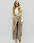 Pantalone Palazzo Vita Alta con Pences Stile Elegante