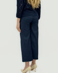 Pantalone Cropped in Cotone Stretch Linea Ampia Comfort