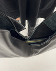 Borsa shopper in vera pelle con zip e manico intrecciato - Made in Italy