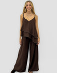 Completo Eva con Top Asimmetrico e Pantaloni Palazzo