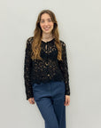 Cardigan uncinetto ricamato