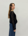 Cardigan uncinetto ricamato
