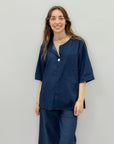 Camicia in denim con bottone