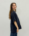 Camicia di lino con bottone