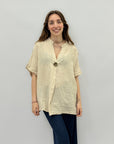 Camicia di lino con bottone