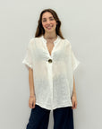 Camicia di lino con bottone
