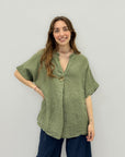 Camicia di lino con bottone