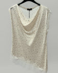 Top Donna Satin Effetto Seta con Pizzo