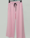 Pantaloni Donna Palazzo con Vita Elasticizzata e Laccio Regolabile