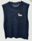 Gilet in Maglia Leggera Ricamo Bassotto - Stile Casual Chic