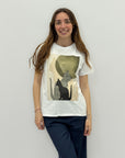 T-shirt con disegno gatto