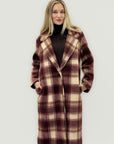 Cappotto Lungo in Misto Lana a Quadri – Eleganza Morbida