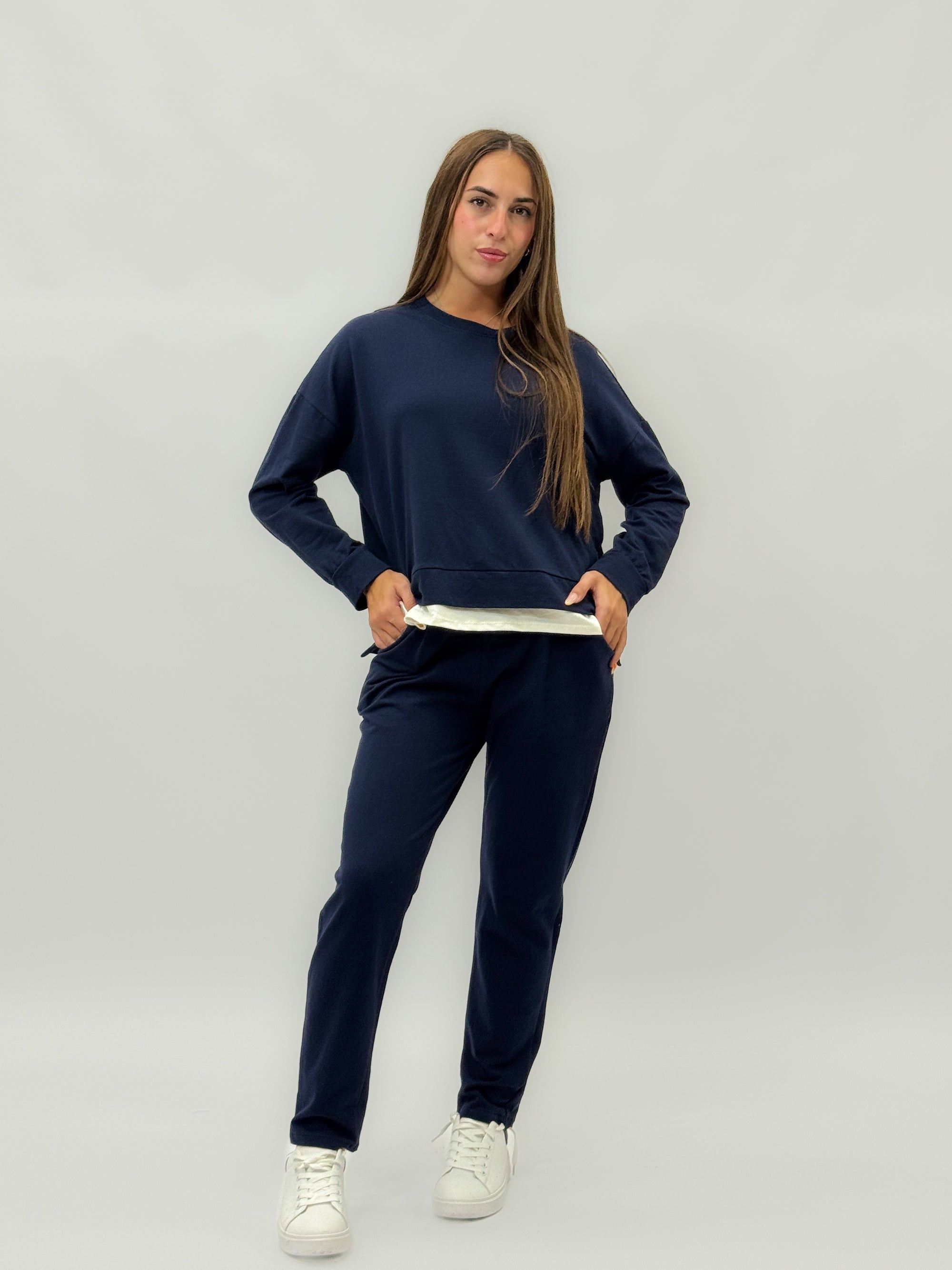 Tuta felpa e pantaloni in cotone